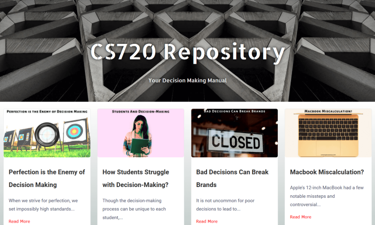 CS720 Repository - Decision Making Manual - Career Spectrum 720